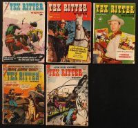3w017 LOT OF 5 TEX RITTER COMIC BOOKS '51 - '59 great images of the cowboy star!