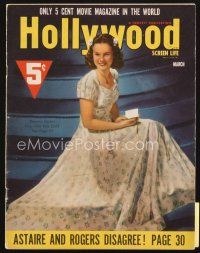 3w118 HOLLYWOOD magazine March 1939 wonderful portrait of pretty Deanna Durbin!