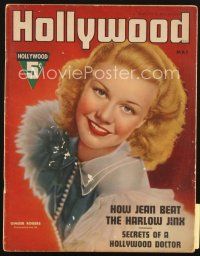 3w114 HOLLYWOOD magazine May 1937 art of Ginger Rogers + great story on Jean Harlow!