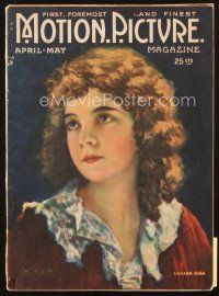 3w082 MOTION PICTURE magazine May 1920 artwork portrait of pretty Lillian Gish by Leo Sielke Jr!