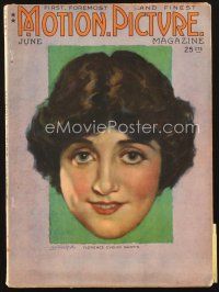 3w083 MOTION PICTURE magazine June 1920 headshot art fo Florence Evelyn Martin by Leo Sielke Jr!