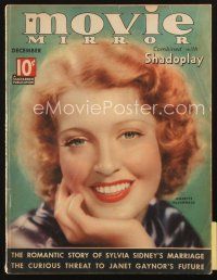 3w101 MOVIE MIRROR magazine December 1935 wonderful smiling portrait of pretty Jeanette MacDonald!