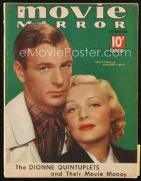 3w104 MOVIE MIRROR magazine September 1936 c/u of Gary Cooper & Madeleine Carroll by Jack Shalitt!