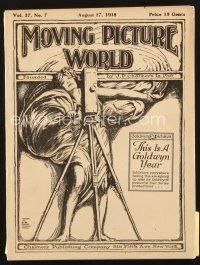 3w071 MOVING PICTURE WORLD exhibitor magazine Aug 17, 1918 Charlie Chaplin, Theda Bara in Cleopatra