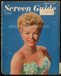 3w127 SCREEN GUIDE magazine January 1947 portrait of sexy June Haver by Walt Davis!