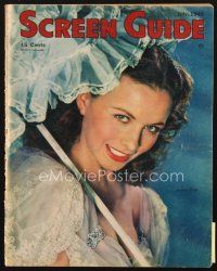 3w124 SCREEN GUIDE magazine July 1945 portrait of beautiful Jeanne Crain by Frank Powolny!