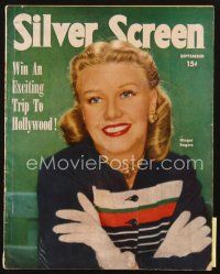 3w145 SILVER SCREEN magazine September 1950 portrait of Ginger Rogers, star of Storm Warning!