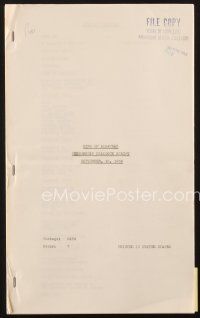 3w202 KING OF ALCATRAZ censorship dialogue script September 16, 1938, screenplay by Irving Reis!
