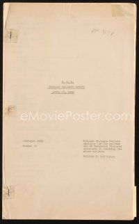 3w211 O.S.S. release dialogue script April 27, 1946, screenplay by Richard Maibaum!