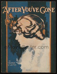 3w221 AFTER YOU'VE GONE sheet music '18 composed by Henry Creamer & Turner Layton, cool art!