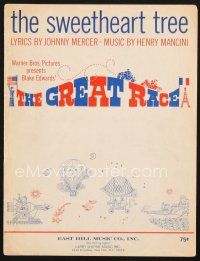 3w239 GREAT RACE sheet music '65 Blake Edwards, The Sweetheart Tree by Johnny Mercer & Mancini!
