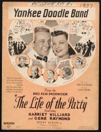 3w247 LIFE OF THE PARTY sheet music '37 Joe Penner, Gene Raymond, Parkyakarkus, Yankee Doodle Band