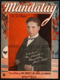 3w249 MANDALAY sheet music '24 Burtnett, Lyman, and Arnheim, Fox Trot Ballad!