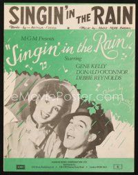 3w261 SINGIN' IN THE RAIN English sheet music '52 Gene Kelly & Debbie Reynolds sing the title song!