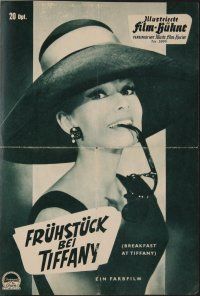 3w154 BREAKFAST AT TIFFANY'S German program '61 different images of sexy elegant Audrey Hepburn!