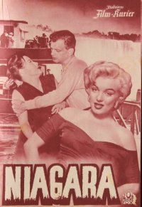 3w186 NIAGARA Austrian program '54 different images of sexy Marilyn Monroe, Cotten & Jean Peters!