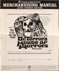 3w302 DR. TERROR'S HOUSE OF HORRORS pressbook '65 Christopher Lee, cool horror art!