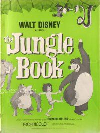 3w336 JUNGLE BOOK pressbook '67 Walt Disney cartoon classic, with cool comic strip supplement!
