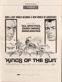 3w339 KINGS OF THE SUN pressbook '64 art of Yul Brynner with spear fighting George Chakiris!