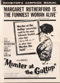 3w357 MURDER AT THE GALLOP pressbook '63 Margaret Rutherford as Agatha Christie's Miss Marple!