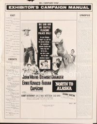 3w365 NORTH TO ALASKA pressbook '60 John Wayne & Capucine in a fun-filled adventure in the Yukon!