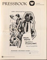 3w367 O LUCKY MAN pressbook '73 great images of Malcolm McDowell, directed by Lindsay Anderson!