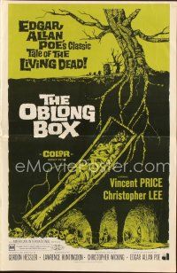 3w368 OBLONG BOX pressbook '69 Vincent Price, Edgar Allan Poe's tale of living dead, cool art!