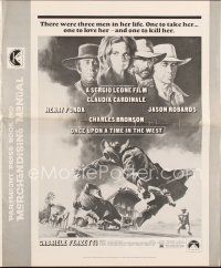 3w372 ONCE UPON A TIME IN THE WEST pressbook '69 Sergio Leone, Cardinale, Fonda, Bronson, Robards