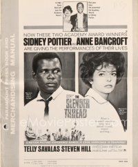 3w377 SLENDER THREAD pressbook '66 Sidney Poitier keeps Anne Bancroft from committing suicide!