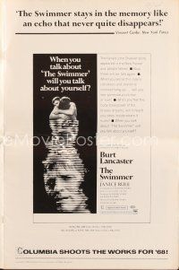 3w384 SWIMMER pressbook '68 Burt Lancaster, directed by Frank Perry, will you talk about yourself?