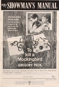 3w389 TO KILL A MOCKINGBIRD pressbook '62 Gregory Peck, from Harper Lee's classic novel!
