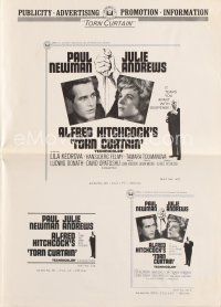 3w395 TORN CURTAIN pressbook '66 Paul Newman, Julie Andrews, Alfred Hitchcock tears you apart!