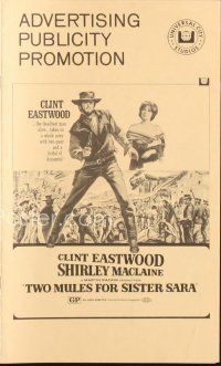 3w398 TWO MULES FOR SISTER SARA pressbook '70 art of gunslinger Clint Eastwood & Shirley MacLaine!