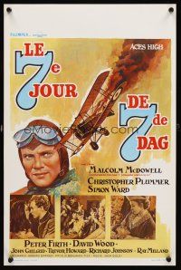 3x179 ACES HIGH Belgian '76 Malcolm McDowell, different WWI airplane dogfight art!