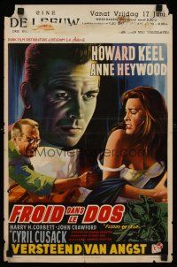 3x211 FLOODS OF FEAR Belgian '59 different art of Howard Keel & sexy Anne Heywood in peril!