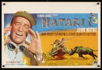 3x217 HATARI Belgian '62 Howard Hawks, different art of John Wayne in Africa!