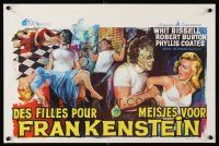 3x224 I WAS A TEENAGE FRANKENSTEIN Belgian '57 wonderful close up art of monster holding sexy girl!
