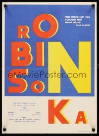 3x138 GIRL ROBINSON CRUSOE Czech 11x16 '57 Pleskot's Robinsonka, Pesek, cool title design!