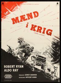 3x414 MEN IN WAR Danish '57 Wenzel art of Robert Ryan & Aldo Ray fighting in Korea!
