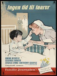 3x421 NO TIME FOR TEARS Danish '60 Stilling art of nurse Sylvia Syms & young patient!