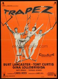 3x446 TRAPEZE Danish '57 great circus art of Burt Lancaster, Gina Lollobrigida & Tony Curtis!