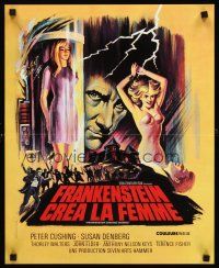 3x641 FRANKENSTEIN CREATED WOMAN French 15x21 '67 cool art of Peter Cushing & sexy Susan Denberg!