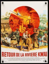 3x748 RETURN FROM THE RIVER KWAI French 15x21 '89 cool artwork of soldiers & sunset by Mascii!