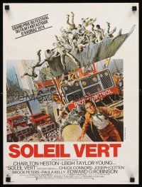 3x763 SOYLENT GREEN French 15x21 '74 art of Heston trying to escape riot control by John Solie!