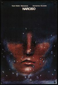 3x277 NARCISO stage play Polish commercial poster '78 Swierzyi art of woman's face, opera!