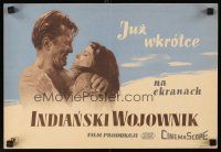 3x347 INDIAN FIGHTER Polish 12x17 '57 super close up art of Kirk Douglas, romancing Elsa Martinelli!