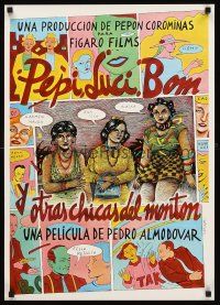 3x094 PEPI, LUCI, BOM Spanish 20x28 '80 Pedro Almodovar, cool artwork by Ceesepe!