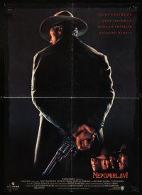3x546 UNFORGIVEN Yugoslavian 17x24 '92 classic image of gunslinger Clint Eastwood with his back turned!