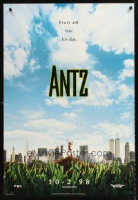 3y044 ANTZ 4 DS 1sh posters '98 Woody Allen, computer animated insects, every ant has his day!