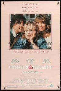 3y193 CRIMES OF THE HEART 1sh '86 great close up of Diane Keaton, Sissy Spacek & Jessica Lange!